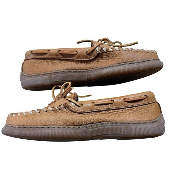 Minnetonka Moosehide Classic Moccasin Loafers Natural Women's Size 8 - Picture 6 of 10